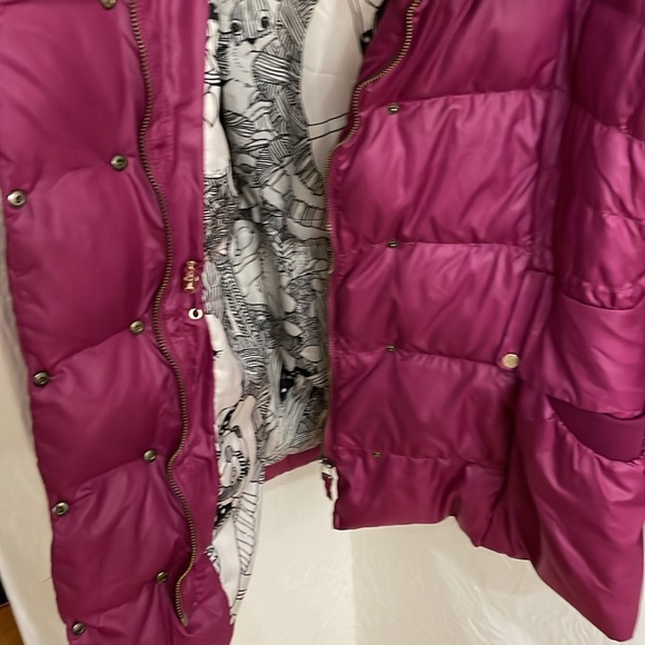 MCGINN KNIGHTSBRIDGE Women's Fox Trim Puffer Jacket Size 36/M - Picture 3 of 5